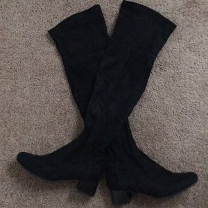 Over the knee suede boots